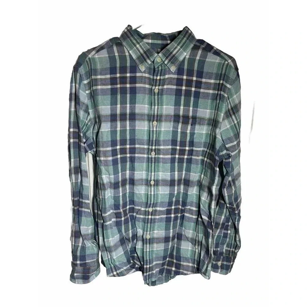 American Eagle Linen Blend Shirt Classic Fit Mens M Seriously Soft Paid Preppy